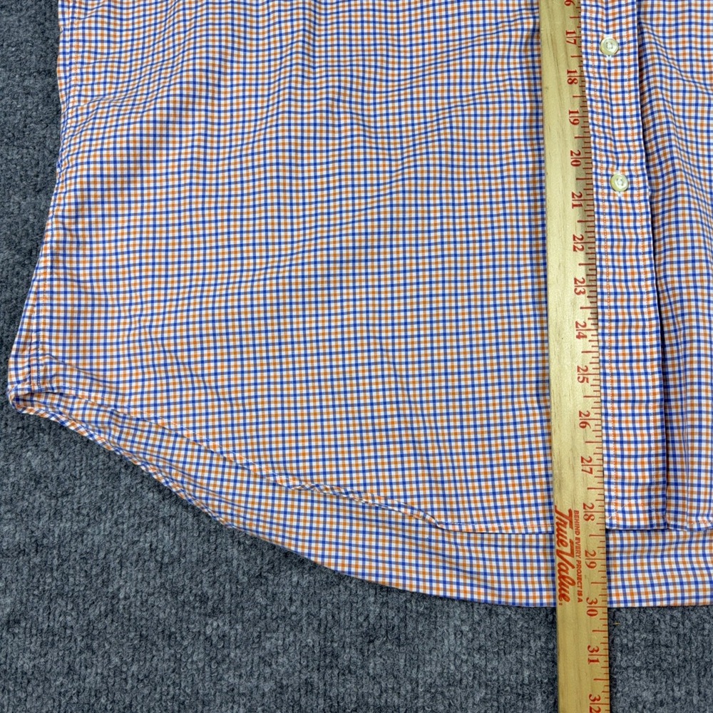 Ralph Lauren Mens XXL Gingham Button Down Shirt Orange Blue Long Sleeve Pony - Picture 9 of 11